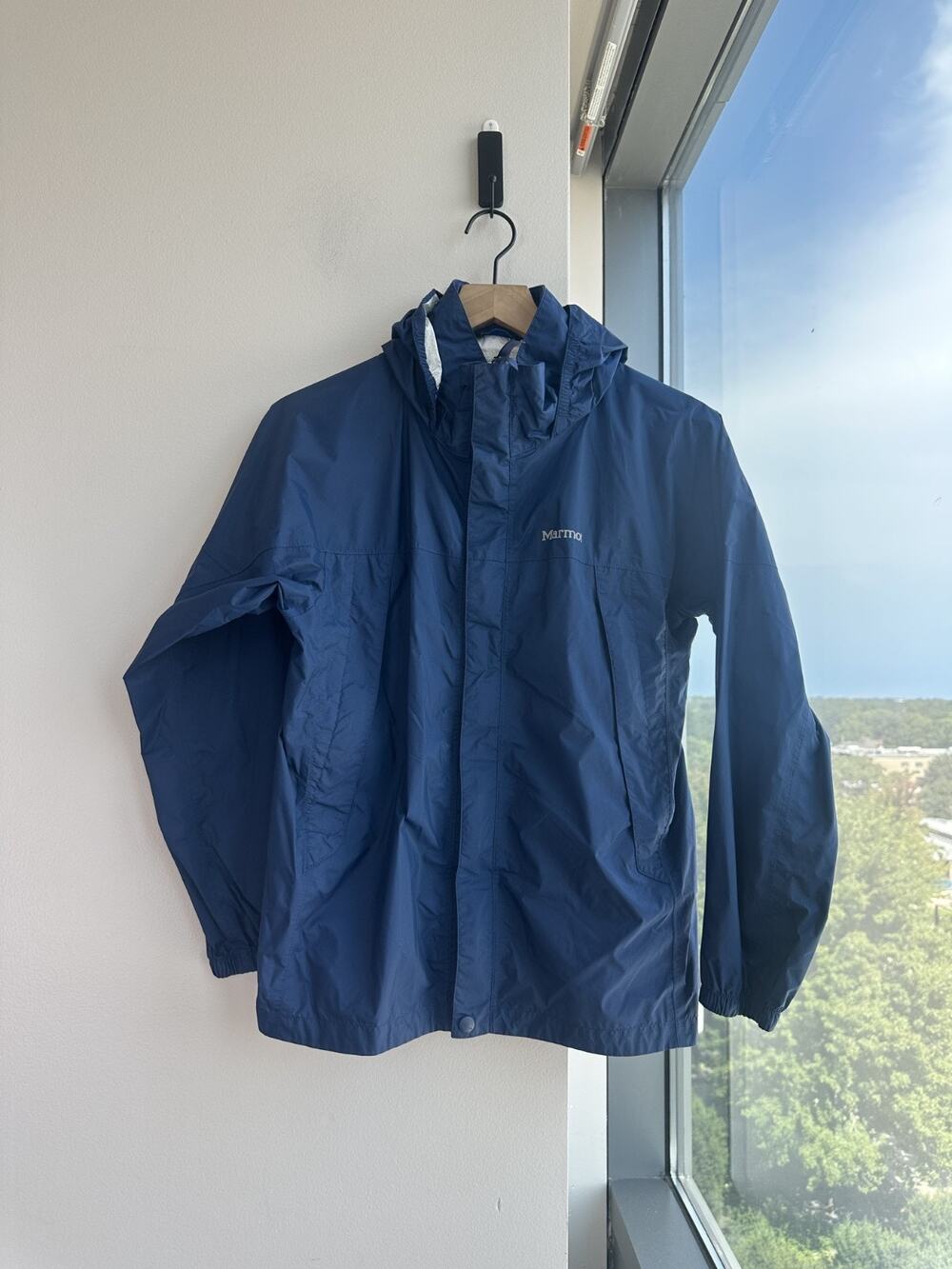 Marmot PreCip Eco PFC Free DWR Finish Waterproof Jacket Blue Men's Sz XL